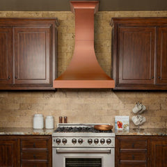 ZLINE 36 in. Designer Series Copper Finish Wall Range Hood, 8632C-36 - Smart Kitchen Lab