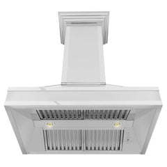 ZLINE 36 in. Designer Series Ducted Wall Mount Range Hood in DuraSnow® Stainless Steel with Mirror Accents, 655MR-36 - Smart Kitchen Lab