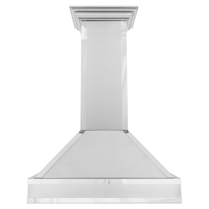 ZLINE 36 in. Designer Series Ducted Wall Mount Range Hood in DuraSnow® Stainless Steel with Mirror Accents, 655MR-36 - Smart Kitchen Lab