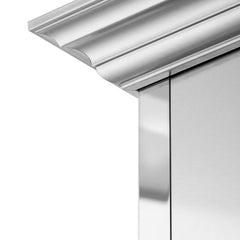 ZLINE 36 in. Designer Series Ducted Wall Mount Range Hood in DuraSnow® Stainless Steel with Mirror Accents, 655MR-36 - Smart Kitchen Lab