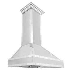 ZLINE 36 in. Designer Series Ducted Wall Mount Range Hood in DuraSnow® Stainless Steel with Mirror Accents, 655MR-36 - Smart Kitchen Lab