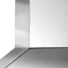 ZLINE 36 in. Designer Series Ducted Wall Mount Range Hood in DuraSnow® Stainless Steel with Mirror Accents, 655MR-36 - Smart Kitchen Lab