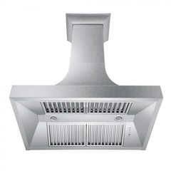 ZLINE 36 in. Designer Series DuraSnow® Stainless Finish Indoor Wall Range Hood, 8632S-36 - Smart Kitchen Lab