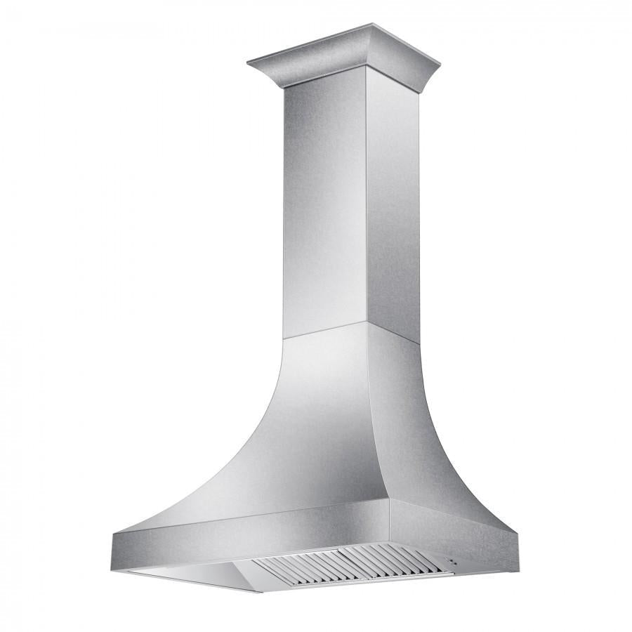 ZLINE 36 in. Designer Series DuraSnow® Stainless Finish Indoor Wall Range Hood, 8632S-36 - Smart Kitchen Lab