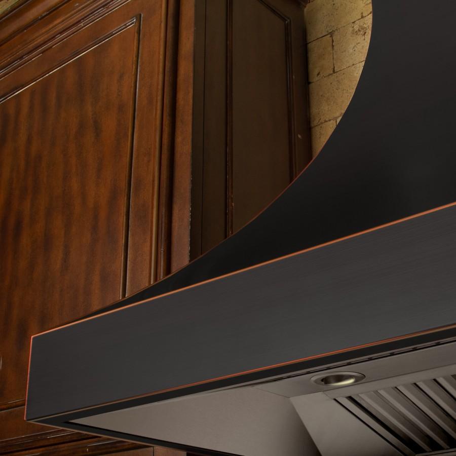 ZLINE 36 in. Designer Series Oil-Rubbed Bronze Wall Range Hood, 8632B-36 - Smart Kitchen Lab