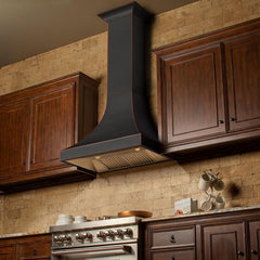 ZLINE 36 in. Designer Series Oil-Rubbed Bronze Wall Range Hood, 8632B-36 - Smart Kitchen Lab