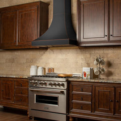 ZLINE 36 in. Designer Series Oil-Rubbed Bronze Wall Range Hood, 8632B-36 - Smart Kitchen Lab