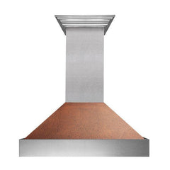 ZLINE 36 in. Ducted DuraSnow® Stainless Steel Range Hood with Hand-Hammered Copper Shell, 8654HH-36 - Smart Kitchen Lab