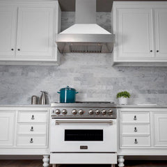 ZLINE 36 in. DuraSnow® Finish Range Hood with White Matte Shell, 8654WM-36 - Smart Kitchen Lab