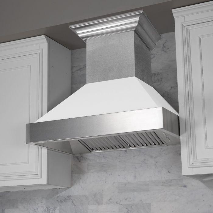 ZLINE 36 in. DuraSnow® Finish Range Hood with White Matte Shell, 8654WM-36 - Smart Kitchen Lab