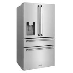 ZLINE 36 In. French Door Refrigerator with Water Dispenser, Ice Maker in Fingerprint Resistant Stainless Steel, RFM-W-36 - Smart Kitchen Lab