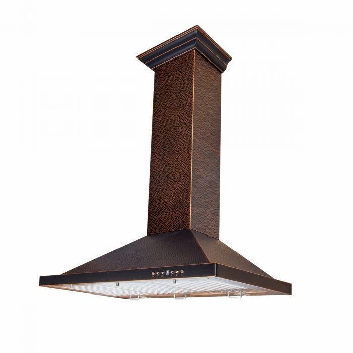 ZLINE 36 in. Hand-Hammered Copper Finish Wall Range Hood, 8KBH-36 - Smart Kitchen Lab