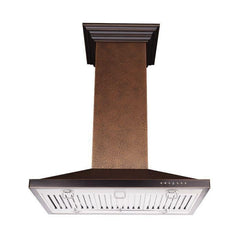 ZLINE 36 in. Hand Hammered Copper Island Range Hood, 8GL2Hi-36 - Smart Kitchen Lab