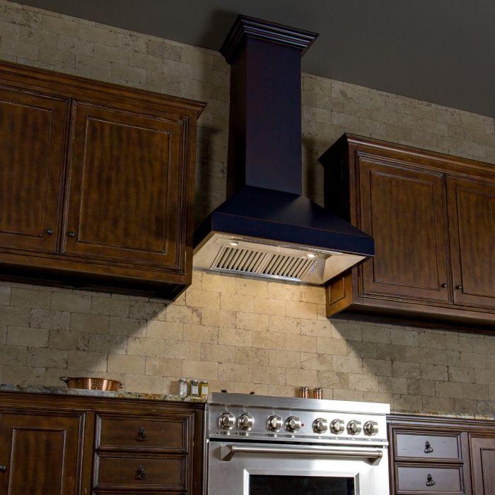 ZLINE 36 in. Oil-Rubbed Bronze Wall Range Hood 8667B-36, 24 in. depth - Smart Kitchen Lab