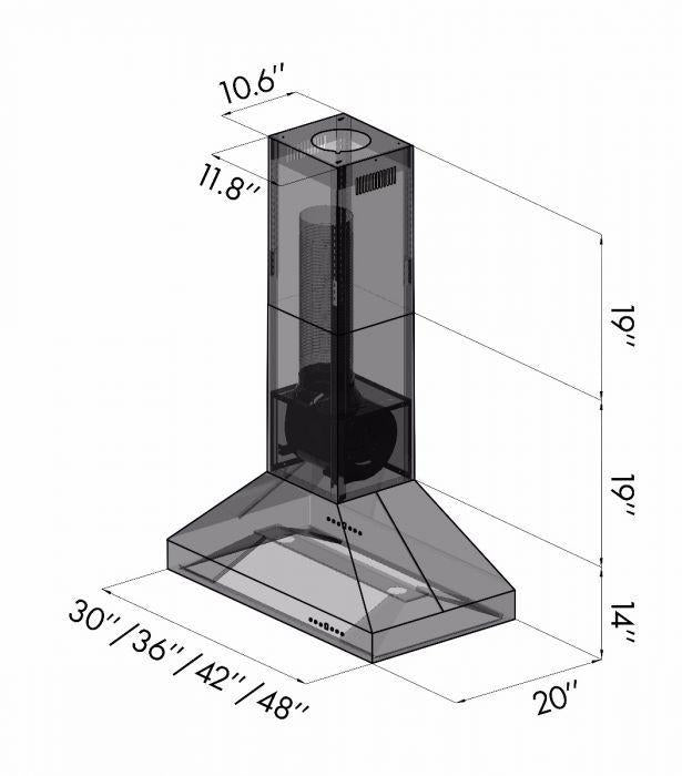 ZLINE 36 in. Outdoor/Indoor Island Stainless Range Hood, 597i-304-36 - Smart Kitchen Lab