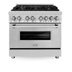 ZLINE 36 in. Professional Gas Burner/Electric Oven Stainless Steel Range with Brass Burners, RA-BR-36 - Smart Kitchen Lab