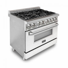 ZLINE 36 in. Professional Gas Burner/Electric Oven Stainless Steel Range with Brass Burners, RA-BR-36 - Smart Kitchen Lab