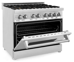 ZLINE 36 in. Professional Gas Burner/Electric Oven Stainless Steel Range with Brass Burners, RA-BR-36 - Smart Kitchen Lab