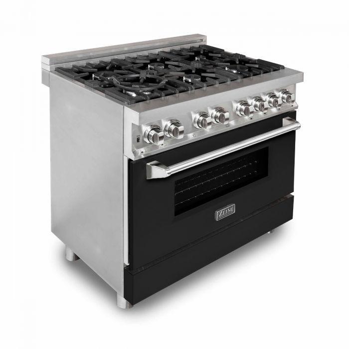 ZLINE 36 in. Professional Gas Burner/Electric Oven Stainless Steel Range with Brass Burners, RA-BR-36 - Smart Kitchen Lab