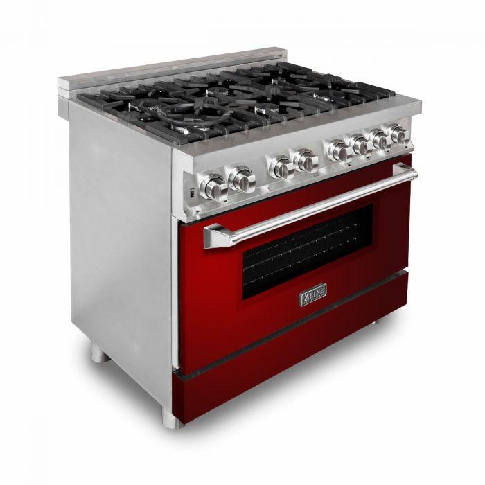 ZLINE 36 in. Professional Gas Burner/Electric Oven Stainless Steel Range with Brass Burners, RA-BR-36 - Smart Kitchen Lab