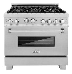 ZLINE 36 in. Professional Gas Burner/Gas Oven Gas in Stainless Steel with Brass Burners, RG-BR-36 - Smart Kitchen Lab