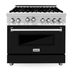 ZLINE 36 in. Professional Gas Burner/Gas Oven Gas in Stainless Steel with Brass Burners, RG-BR-36 - Smart Kitchen Lab