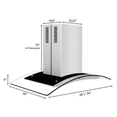 ZLINE 36 in. Stainless Steel Island Range Hood GL14i-36 - Smart Kitchen Lab