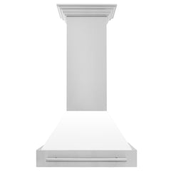 ZLINE 36 In. Stainless Steel Range Hood with White Matte Shell, 8654STX-WM-30 - Smart Kitchen Lab