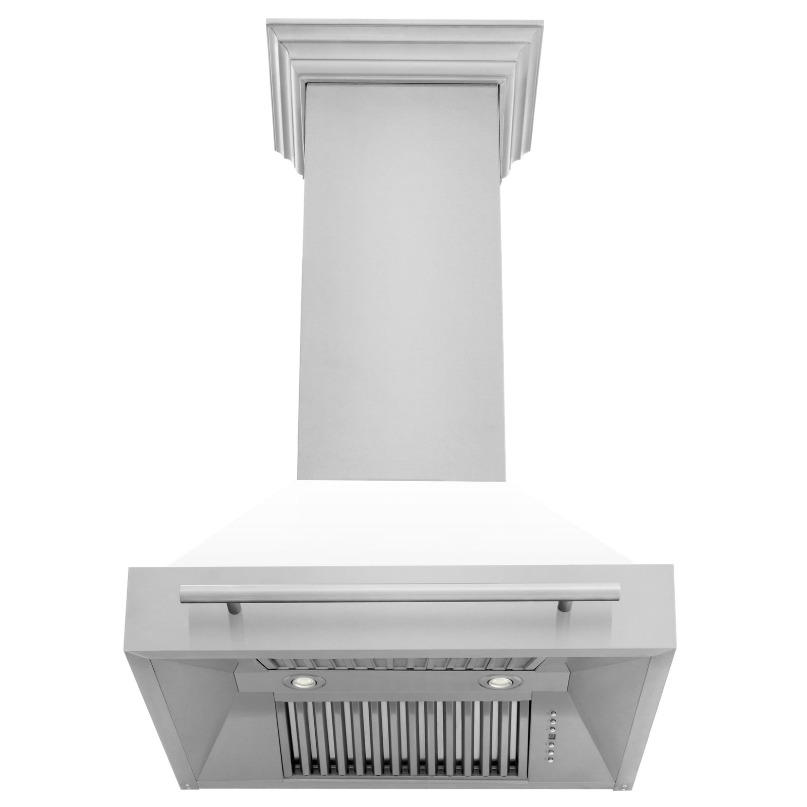 ZLINE 36 In. Stainless Steel Range Hood with White Matte Shell, 8654STX-WM-30 - Smart Kitchen Lab