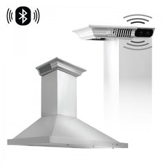 ZLINE 36 in. Stainless Steel Wall Range Hood with Built-in CrownSound® Bluetooth Speakers, KBCRN-BT-36 - Smart Kitchen Lab