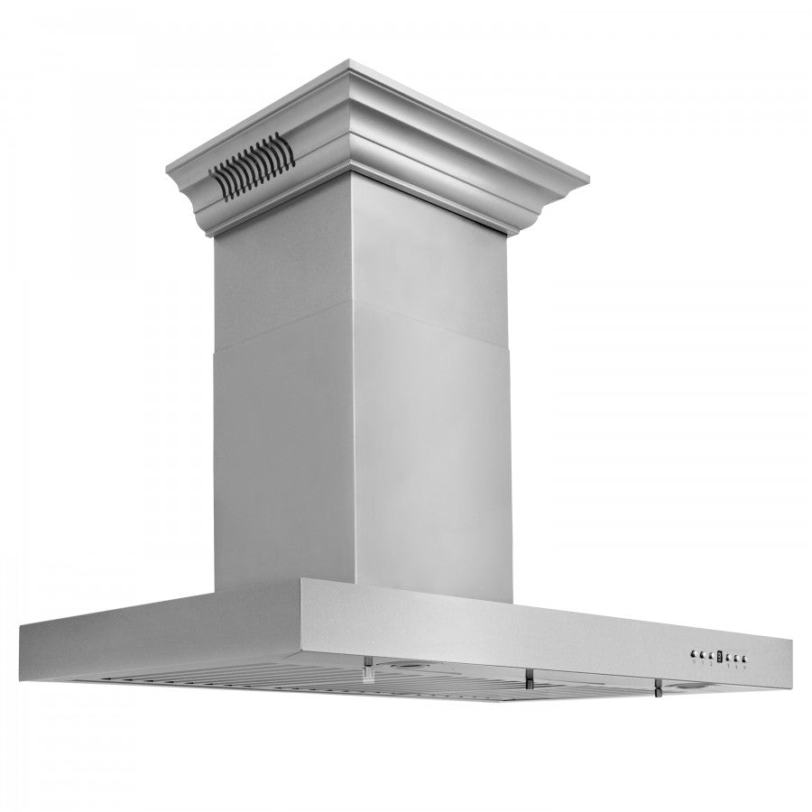 ZLINE 36 in. Stainless Steel Wall Range Hood with Built-in CrownSound® Bluetooth Speakers, KECRN-BT-36 - Smart Kitchen Lab