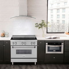 ZLINE 36 Inch 4.6 cu. ft. Induction Range with a 4 Element Stove and Electric Oven in DuraSnow® Stainless Steel, RAIND-SN-36 - Smart Kitchen Lab