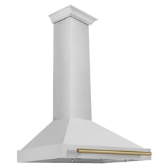 ZLINE 36 Inch Autograph Edition Stainless Steel Range Hood with Champagne Bronze Handle, KB4STZ-36-CB - Smart Kitchen Lab