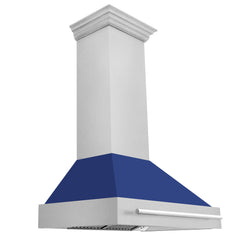 ZLINE 36 Inch DuraSnow® Stainless Steel Range Hood with Blue Matte Shell, 8654SNX-BM-36 - Smart Kitchen Lab