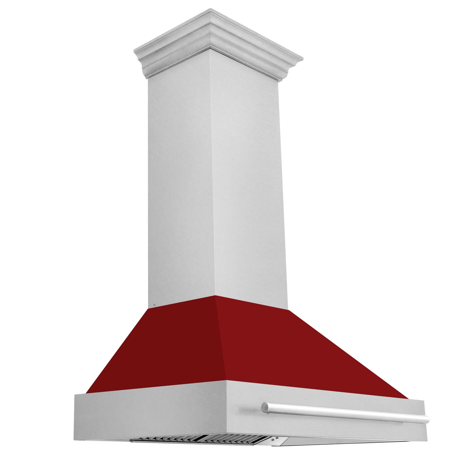 ZLINE 36 Inch DuraSnow® Stainless Steel Range Hood with Red Gloss Shell, 8654SNX-RG-36 - Smart Kitchen Lab