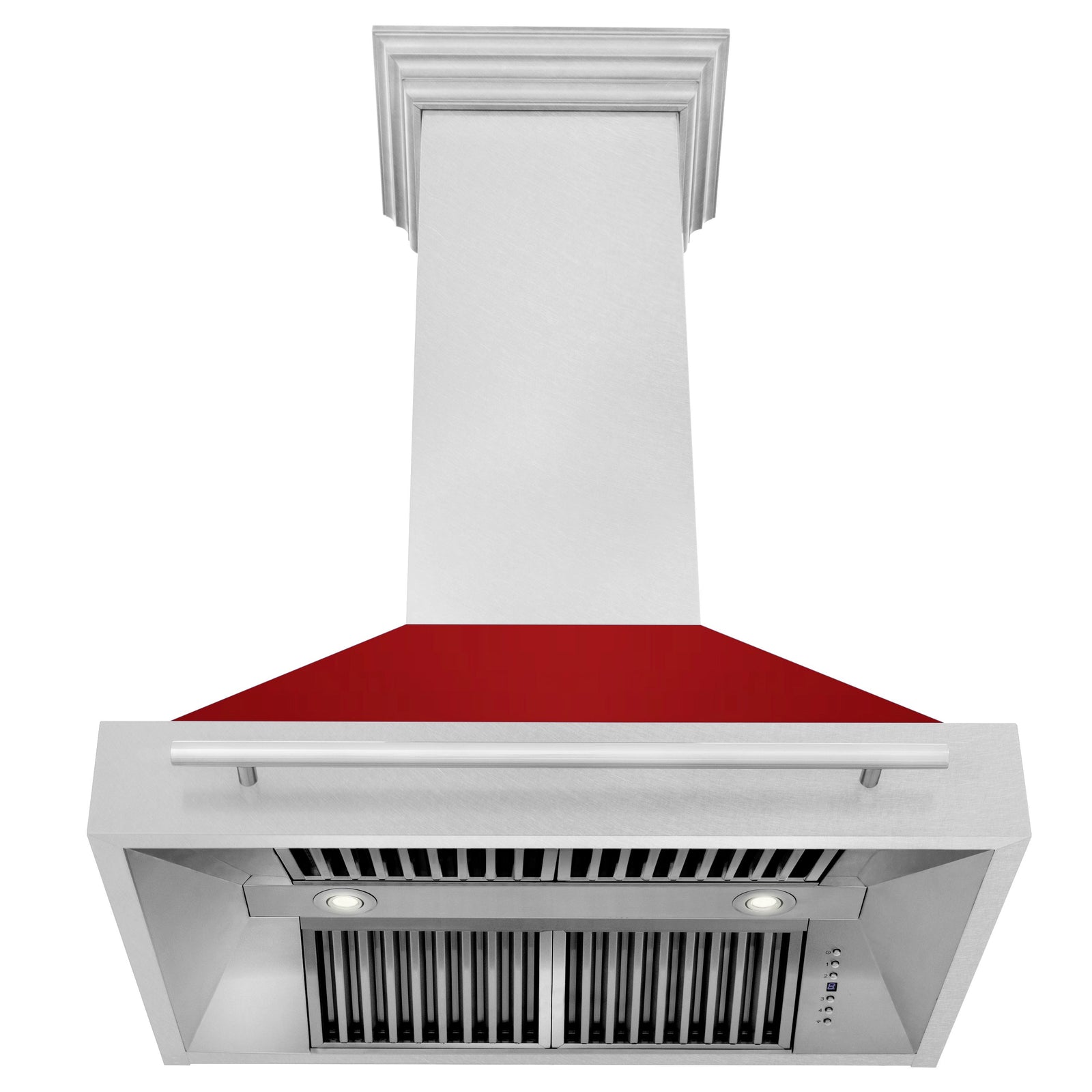 ZLINE 36 Inch DuraSnow® Stainless Steel Range Hood with Red Gloss Shell, 8654SNX-RG-36 - Smart Kitchen Lab