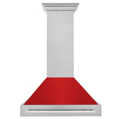 ZLINE 36 Inch DuraSnow® Stainless Steel Range Hood with Red Matte Shell, 8654SNX-RM-36 - Smart Kitchen Lab