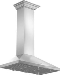 ZLINE 42 in. Convertible Vent Wall Mount Range Hood in Stainless Steel with Crown Molding, KL2CRN-42 - Smart Kitchen Lab