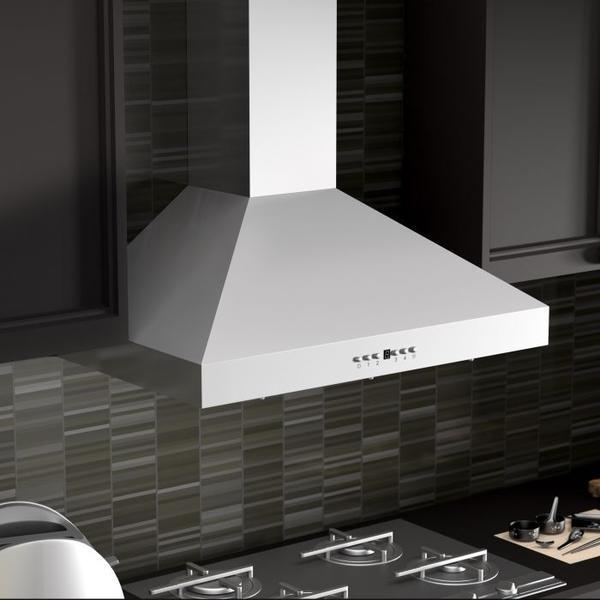 ZLINE 42 in. Convertible Vent Wall Mount Range Hood in Stainless Steel with Crown Molding, KL3CRN-42 - Smart Kitchen Lab