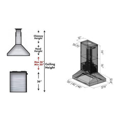 ZLINE 42 in. Ducted Island Mount Range Hood in Outdoor Approved Stainless Steel, 697i-304-42 - Smart Kitchen Lab