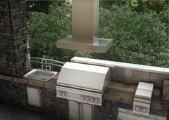 ZLINE 42 In. Ducted Outdoor Island Mount Range Hood in Stainless Steel, KECOMi-304-42 - Smart Kitchen Lab