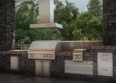 ZLINE 42 In. Ducted Outdoor Island Mount Range Hood in Stainless Steel, KECOMi-304-42 - Smart Kitchen Lab