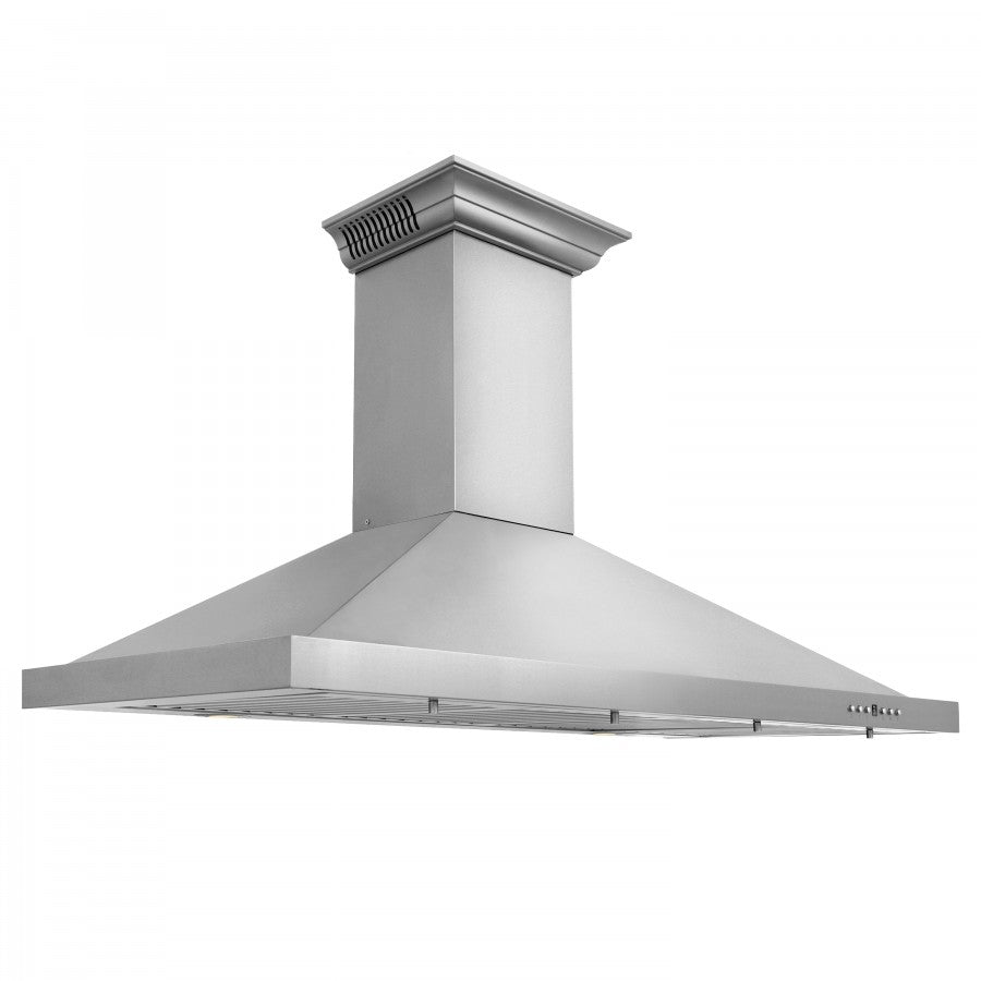 ZLINE 42 in. Stainless Steel Wall Range Hood with Built-in CrownSound® Bluetooth Speakers, KBCRN-BT-42 - Smart Kitchen Lab