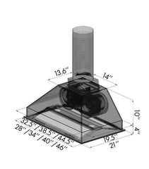 ZLINE 46 in. Remote Dual Blower Stainless Range Hood Insert, 721-RD-46 - Smart Kitchen Lab