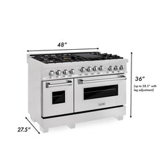 ZLINE 48 In. 6.0 cu. ft. Range with Gas Stove and Gas Oven in DuraSnow® Stainless Steel with Brass Burners, RGS-SN-BR-48 - Smart Kitchen Lab