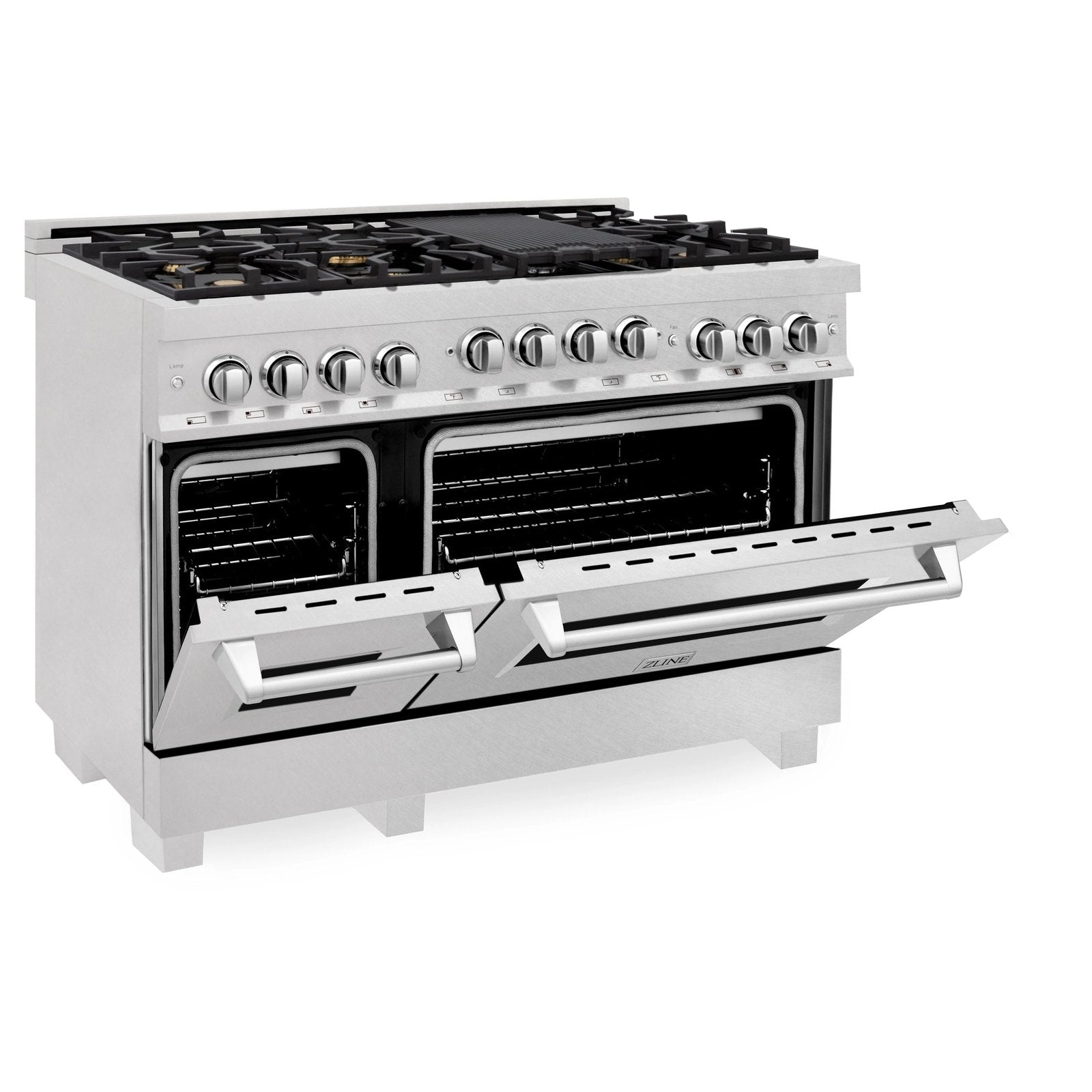 ZLINE 48 In. 6.0 cu. ft. Range with Gas Stove and Gas Oven in DuraSnow® Stainless Steel with Brass Burners, RGS-SN-BR-48 - Smart Kitchen Lab