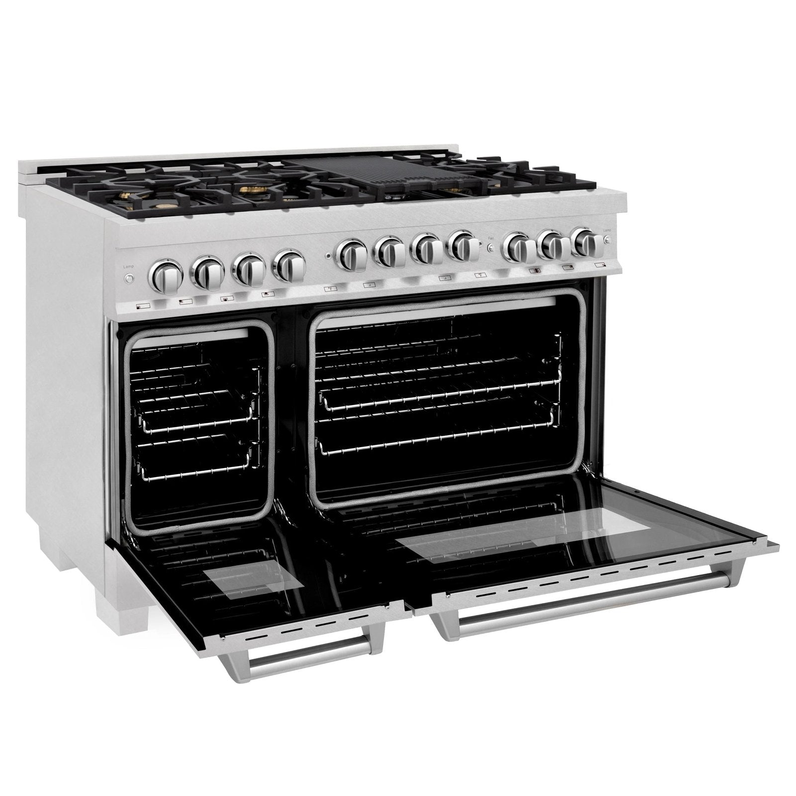 ZLINE 48 In. 6.0 cu. ft. Range with Gas Stove and Gas Oven in DuraSnow® Stainless Steel with Brass Burners, RGS-SN-BR-48 - Smart Kitchen Lab