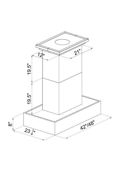 ZLINE 48 In. Designer Series Ducted Wooden Island Mount Range Hood in Butcher Block, 681iW-48 - Smart Kitchen Lab