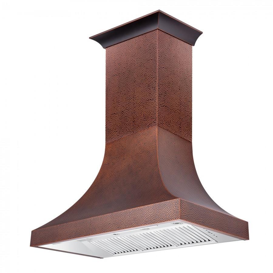 ZLINE 48 in. Designer Series Hand-Hammered Copper Finish Wall Range Hood, 8632H-48 - Smart Kitchen Lab