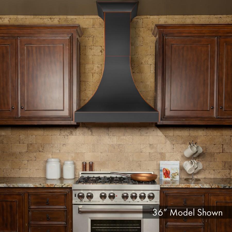 ZLINE 48 in. Designer Series Oil-Rubbed Bronze Wall Range Hood, 8632B-48 - Smart Kitchen Lab